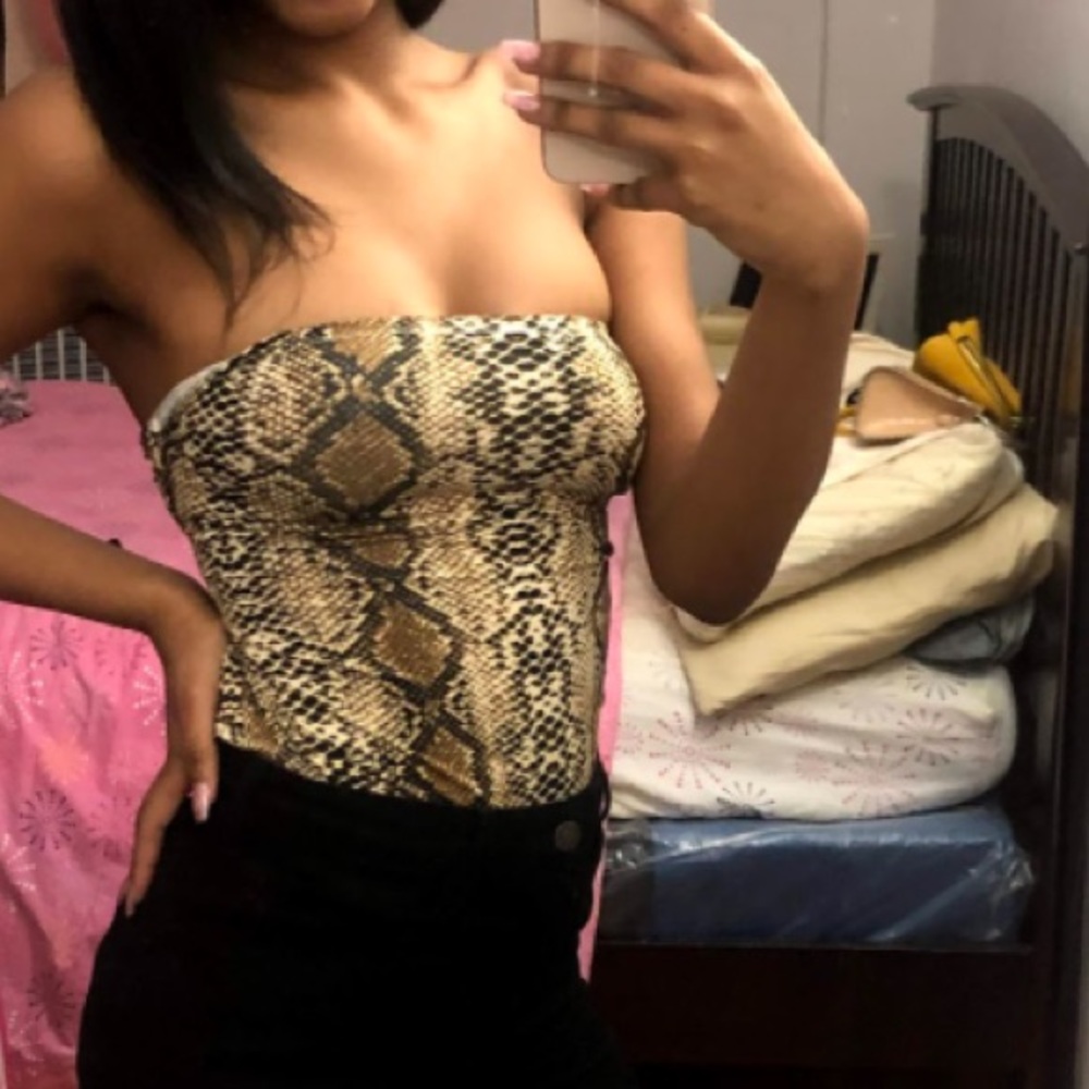 Leopard skin tube top